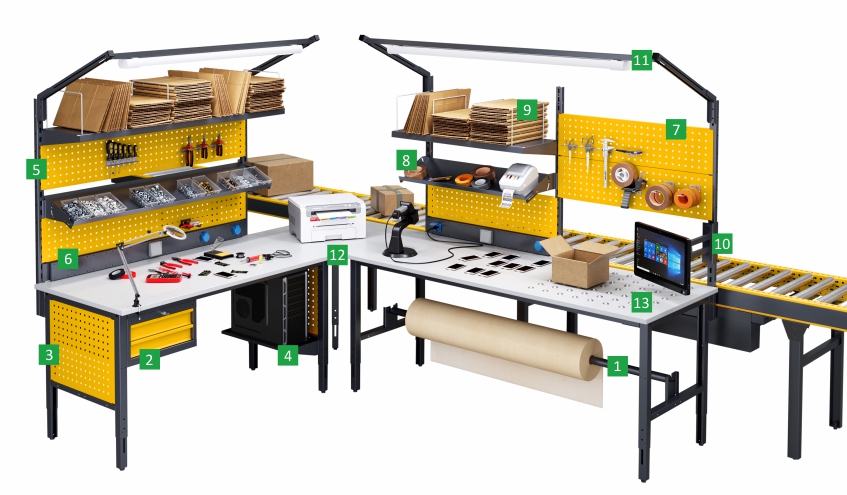 Stoły kompletacyjne - wyposażenie dodatkowe